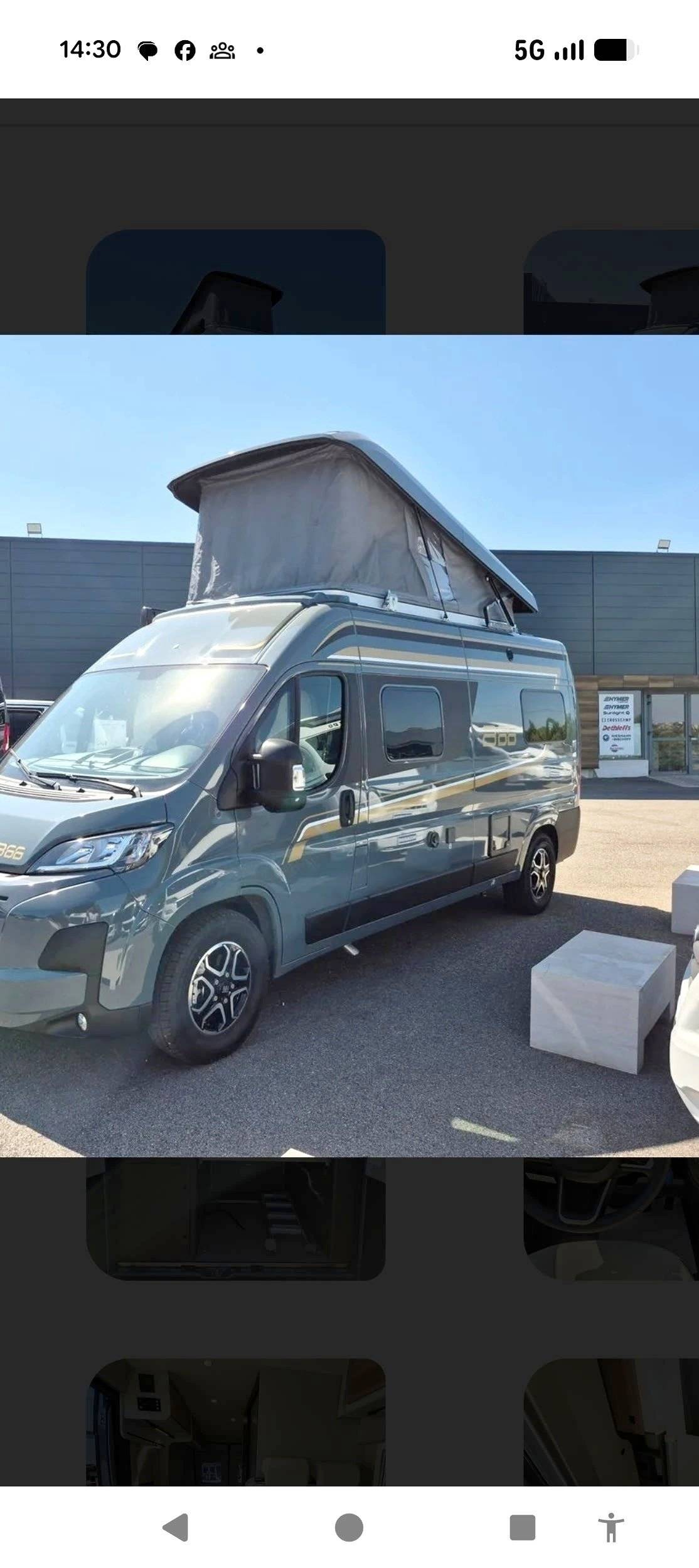 Vista frontale a ¾ Fiat Ducato 2,2 l 120 ch - Yescapa