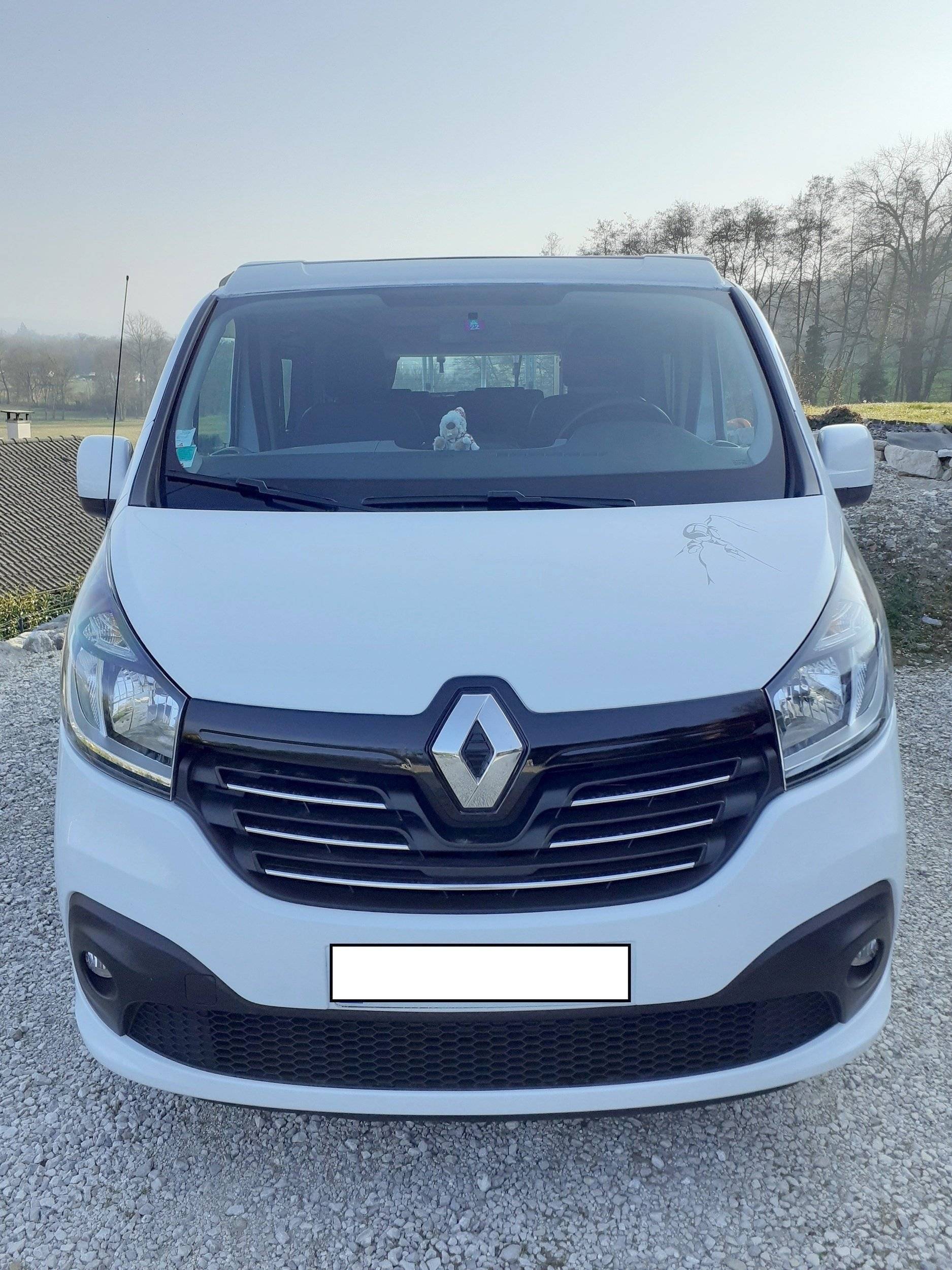 schräge Vorderansicht Renault Trafic 2,0 l dCi 120 ch. - Yescapa