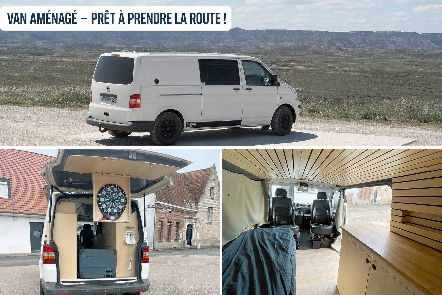 Front view from 3/4 Volkswagen T5 2,5 l 130 ch - Yescapa