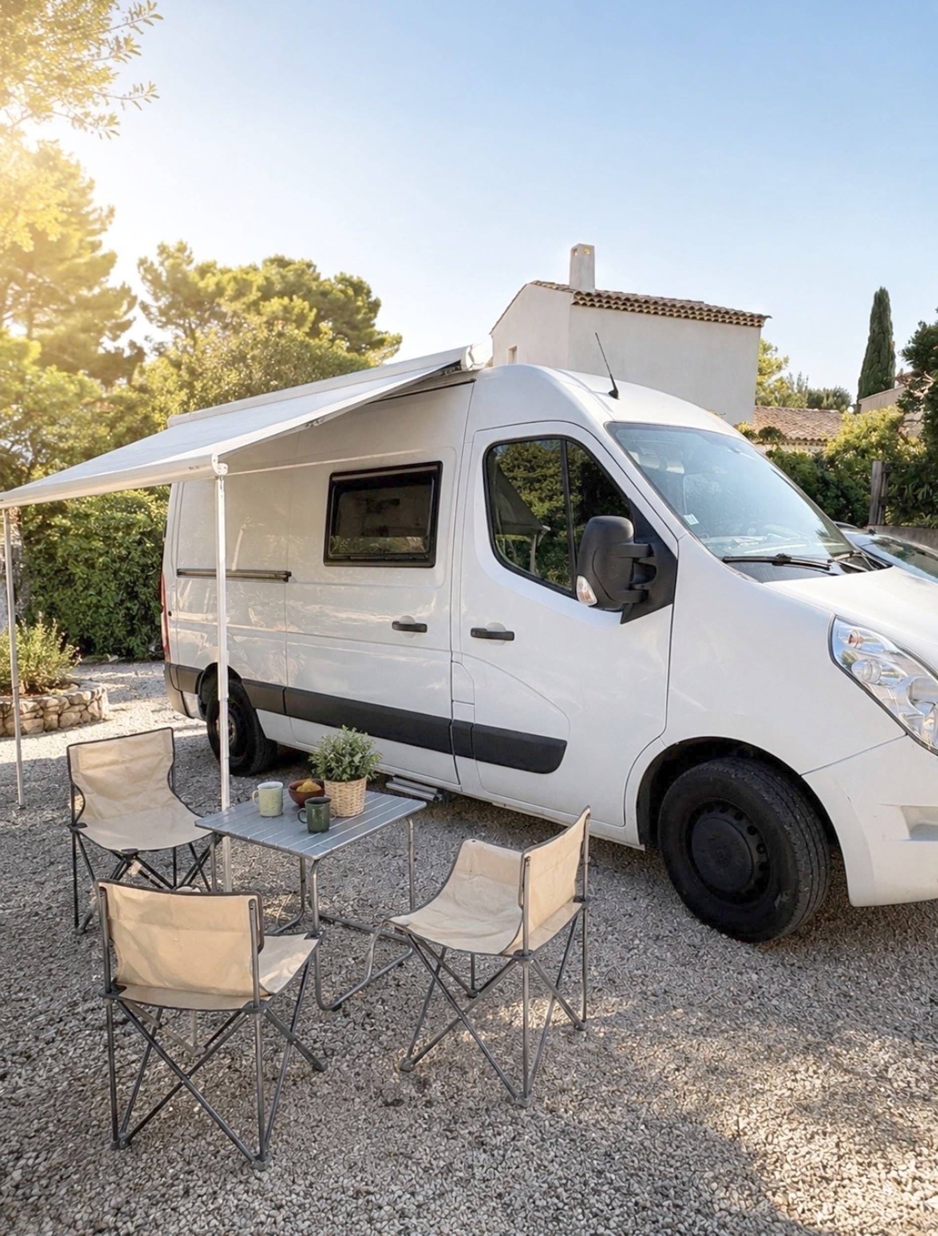 Vue avant de 3/4 Renault Master 2,3 l 125 ch - Yescapa