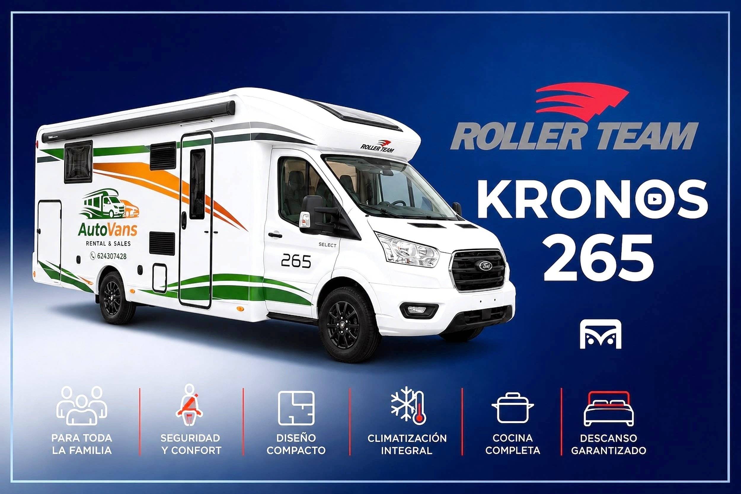 Vista frontale a ¾ Ford 165 BHP Auto - Yescapa