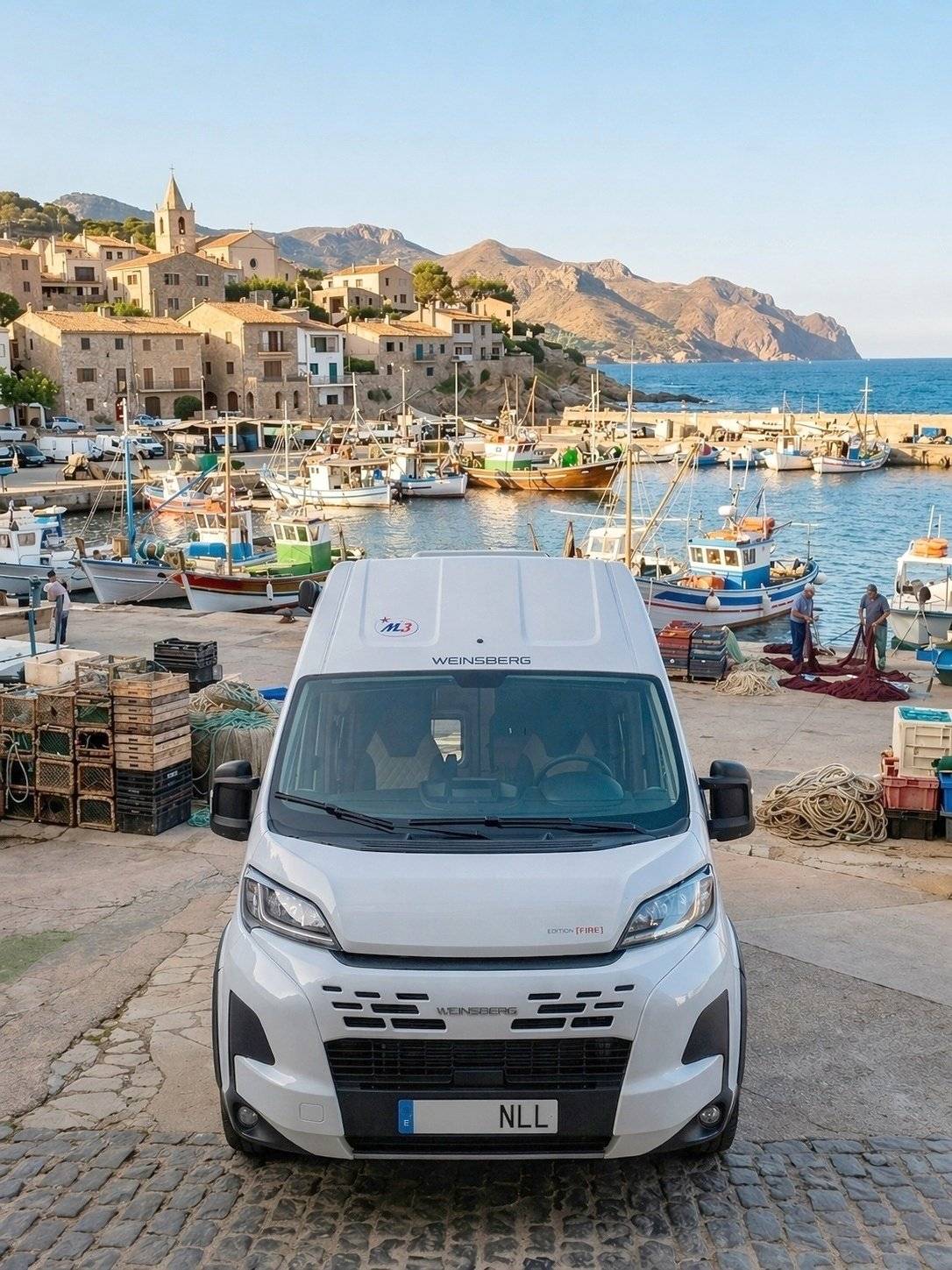 Vista del vehicle angle davanter Fiat Ducato maxi - Yescapa