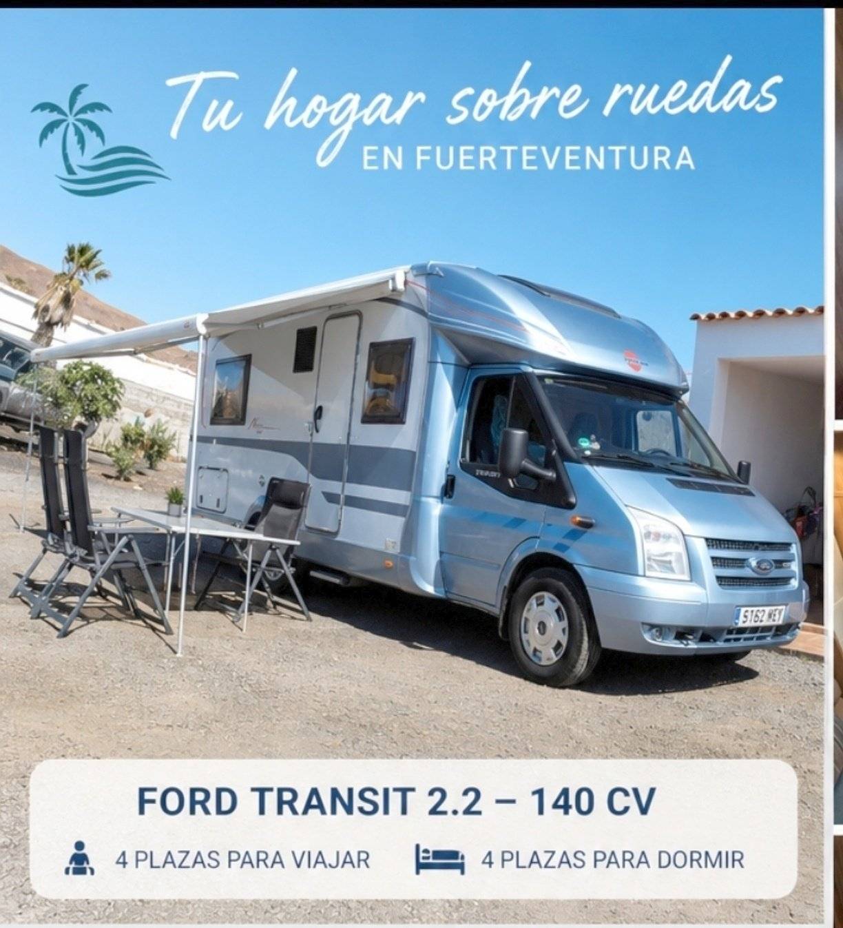 Vista de 3/4 Ford Transit 2,2l TDCi 140 ch. - Yescapa