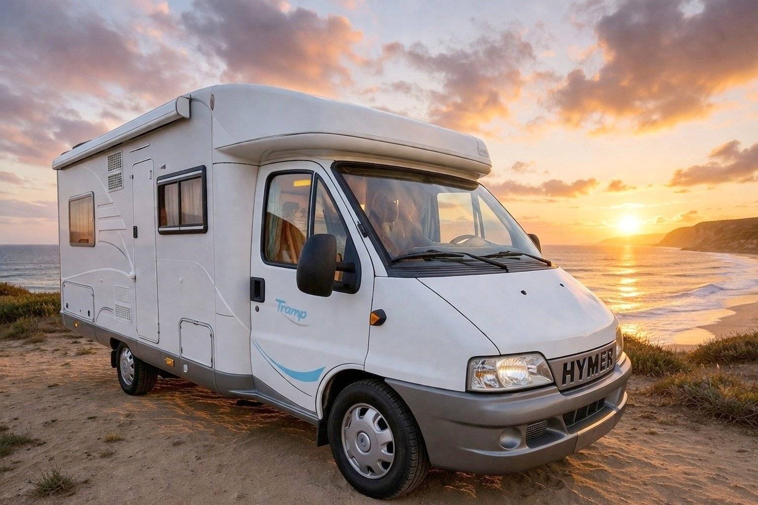 Vue avant de 3/4 Fiat 2.8 jtd - Yescapa