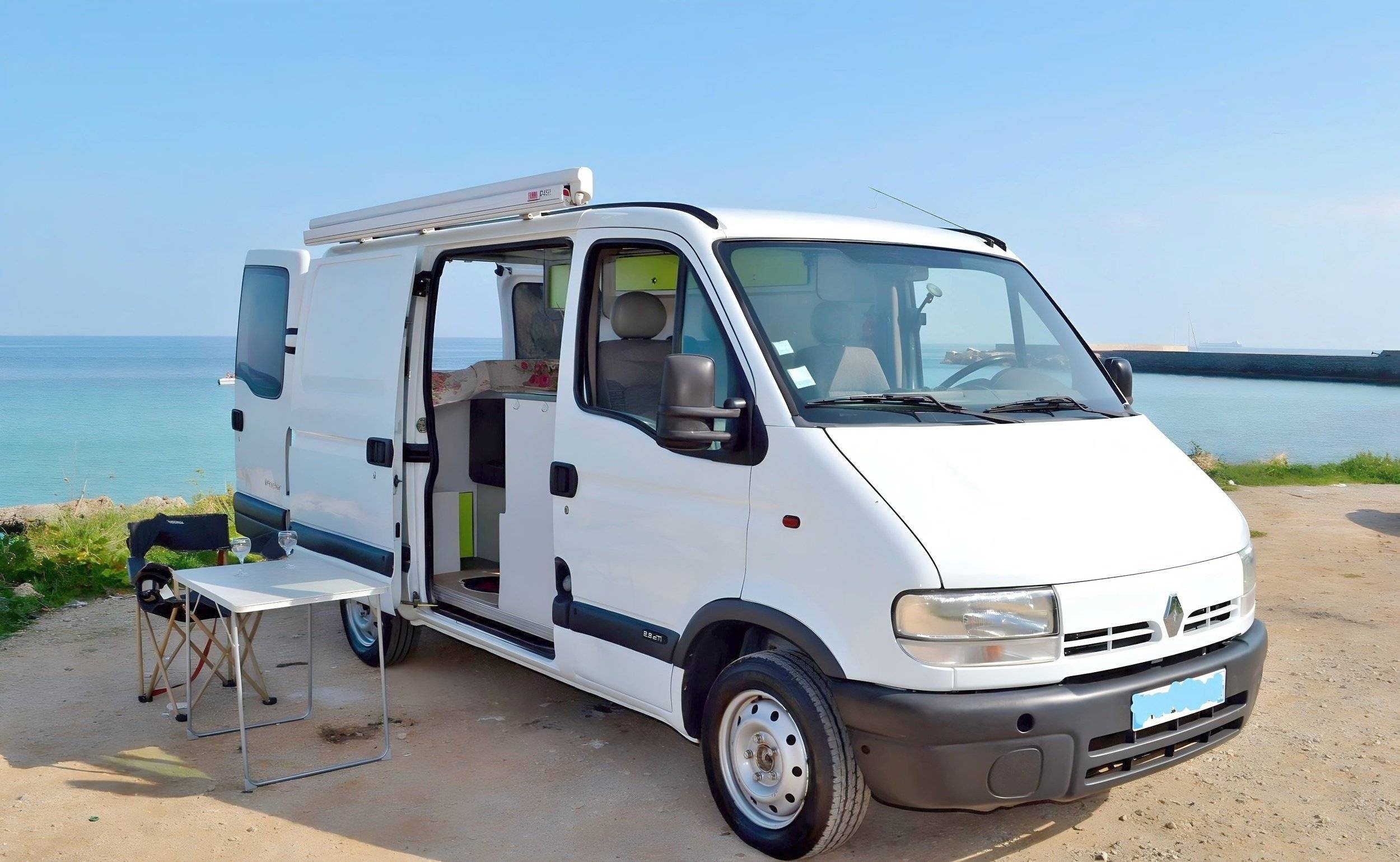 Vista frontale a ¾ Renault Master 2,3 l 150 ch - Yescapa