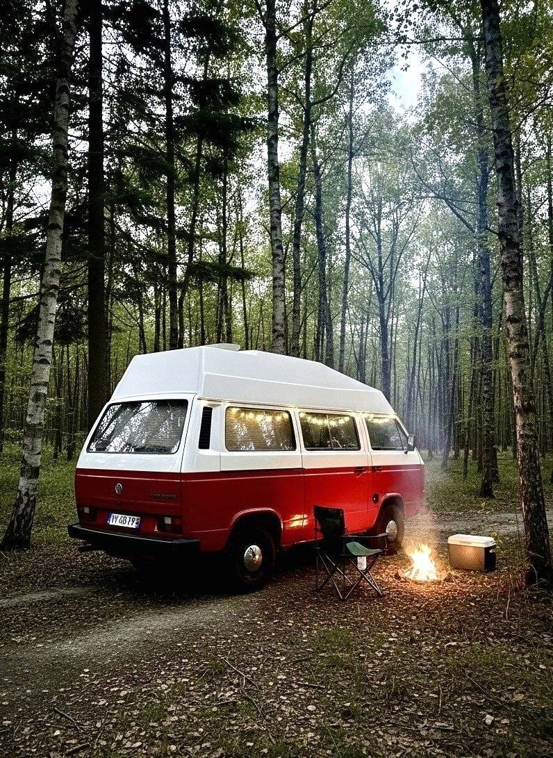 Vista frontale a ¾ Volkswagen T3 1.6D - Yescapa