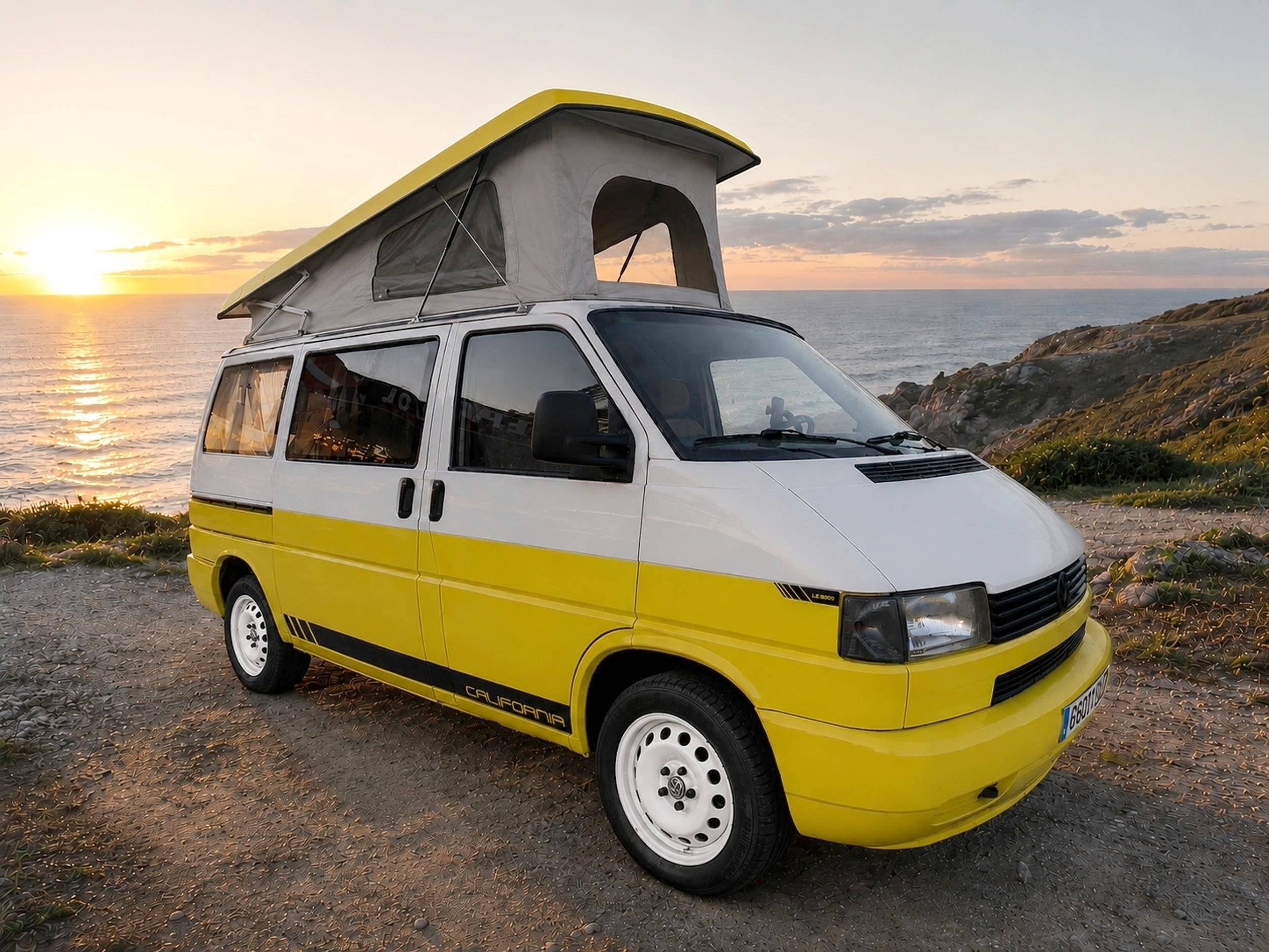 Vista frontale a ¾ Volkswagen T4 CALIFORNIA - Yescapa