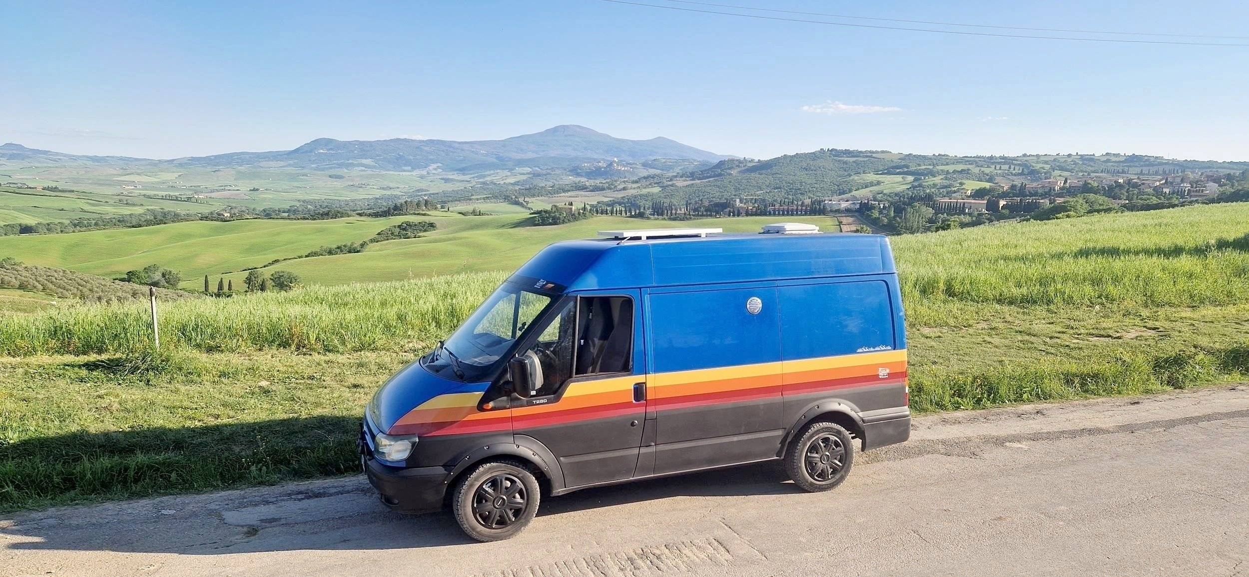 Front view from 3/4 Ford Transit - Yescapa