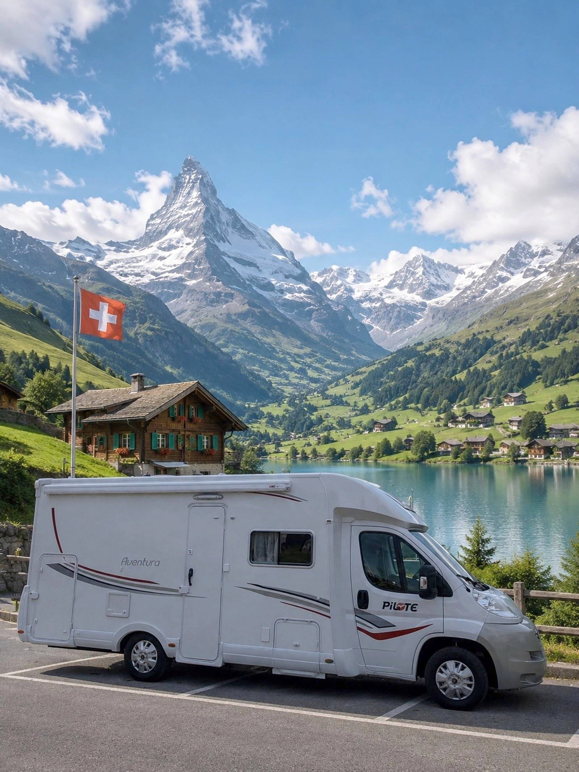 Vue avant de 3/4 Fiat Pilote aventura P736 - Yescapa