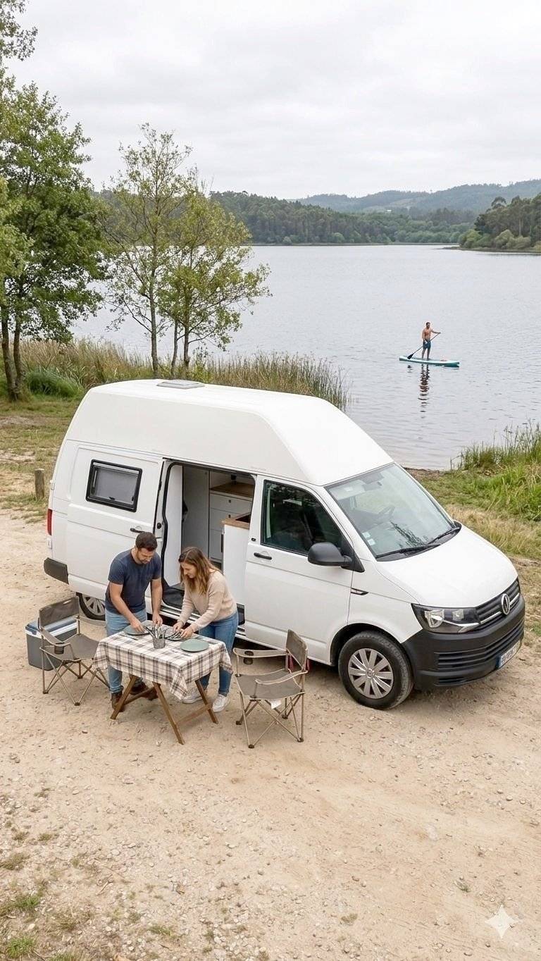 Vista del vehículo ángulo delantero Volkswagen T6 2,0 l 120 ch - Yescapa