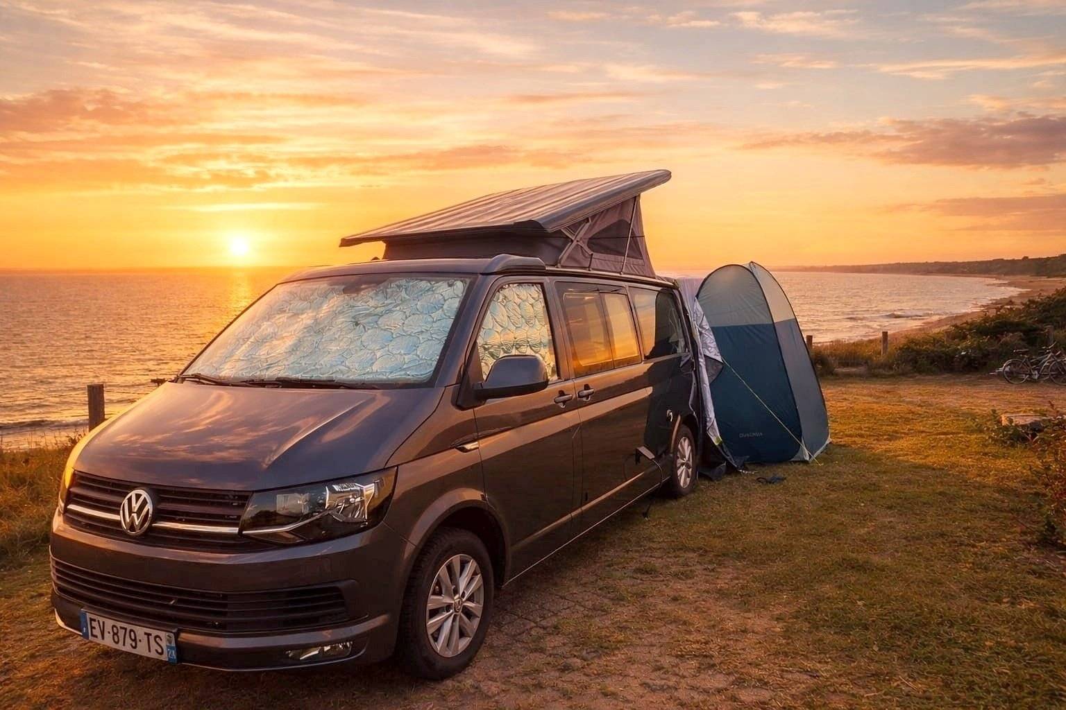 Vista del vehicle angle davanter Volkswagen kepler - Yescapa