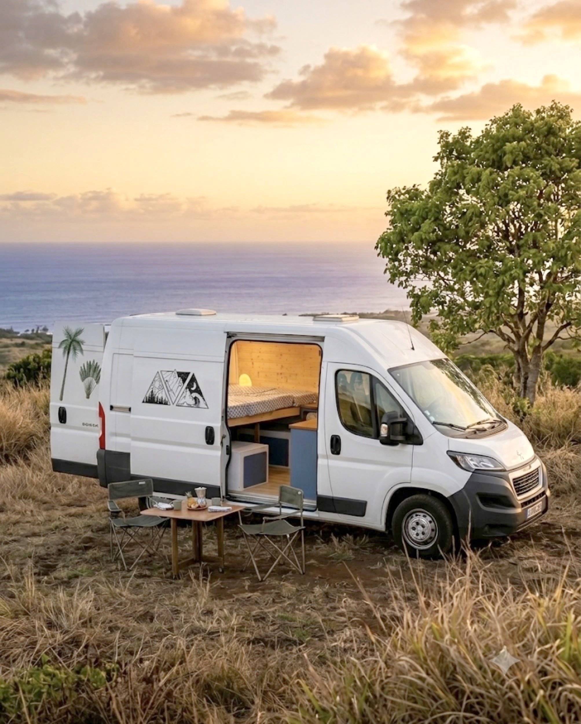 Vista frontale a ¾ Peugeot Boxer 2,2 l 120 ch. - Yescapa
