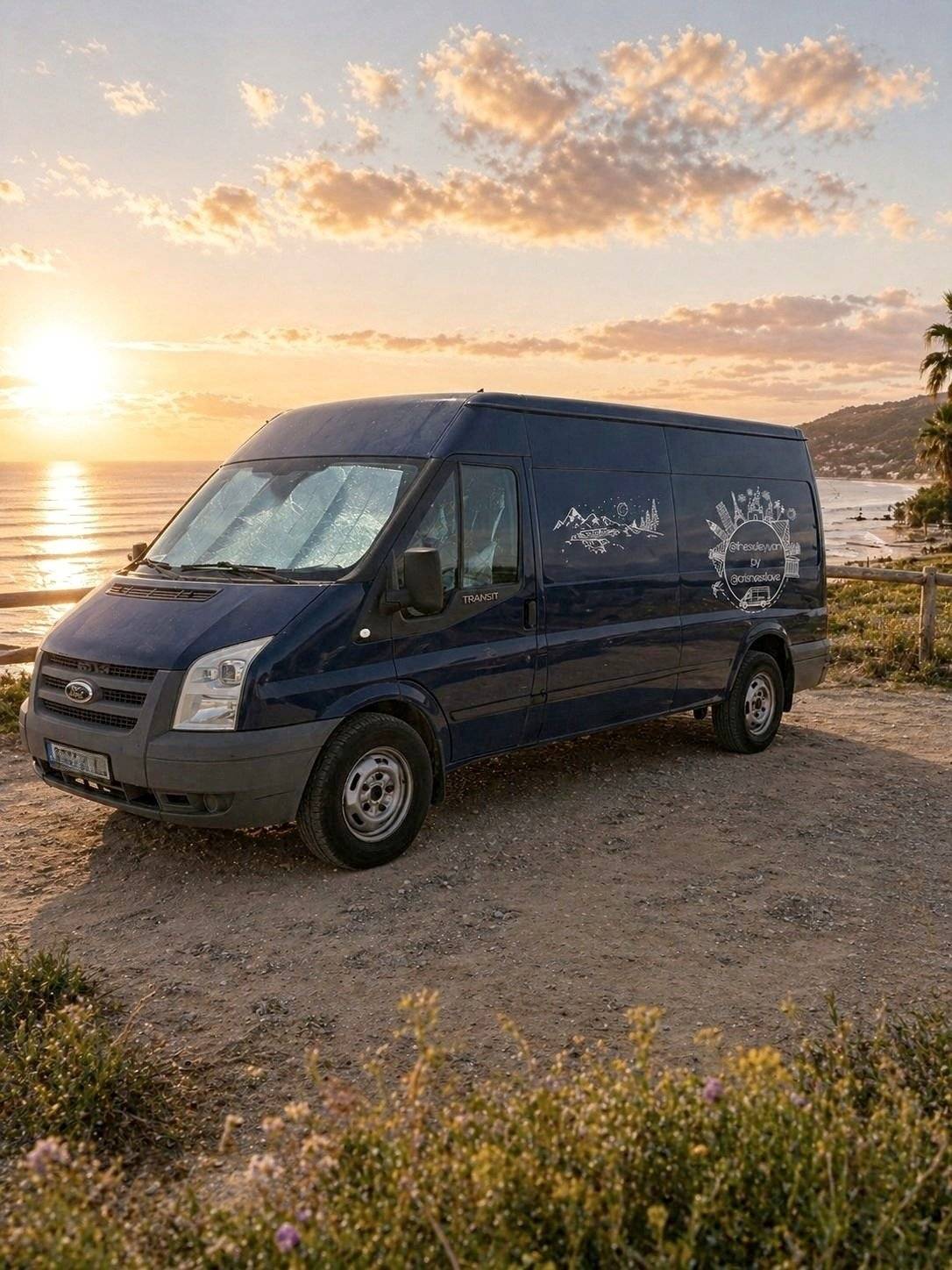 Front view from 3/4 Ford Transit - Yescapa